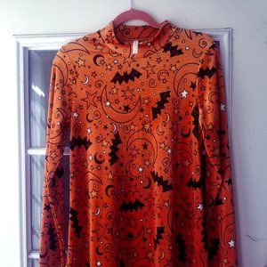 Spooky Orange Velour Dress